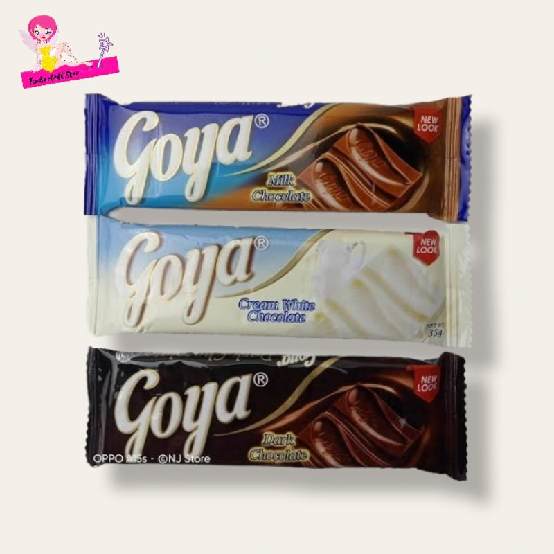 Goya Chocolate 35g cream white, Dark chocolate and milk chocolate