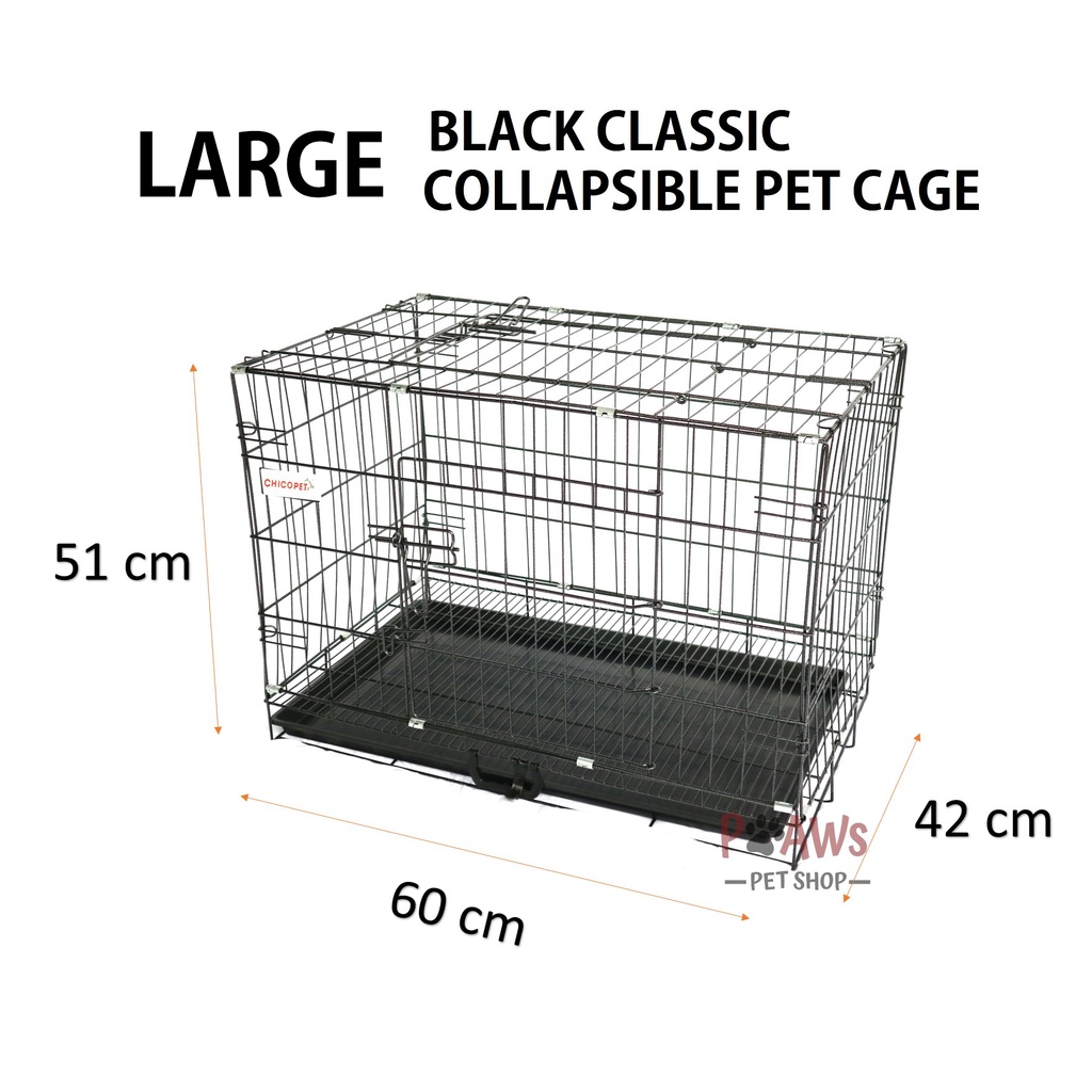 Pet Cages Large Dog Cat cage Foldable Collapsible crate 60x42x51cm with poop tray big dog cage Shopee Philippines