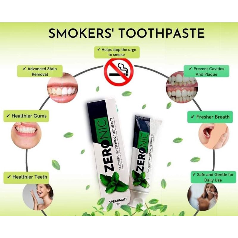 Zeronic Toothpaste Removes Cigarettes Coffee Tea Stains Whitening