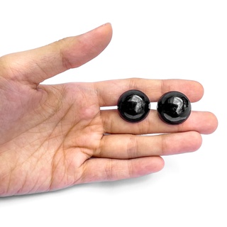 40mm Solid Black Round Safety Eyes with Washers: 1 Pair