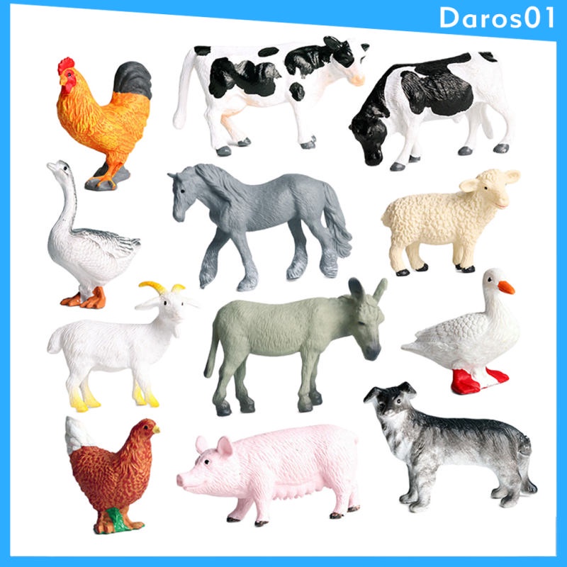 [ Kids Toy 12 Pcs Farm Model Set Chicken | Shopee Philippines