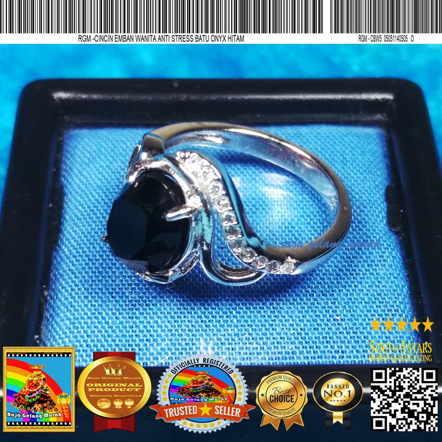 Raja Black Onyx Stone Anti-Stress Women's Emban Ring Bracelet | Shopee ...