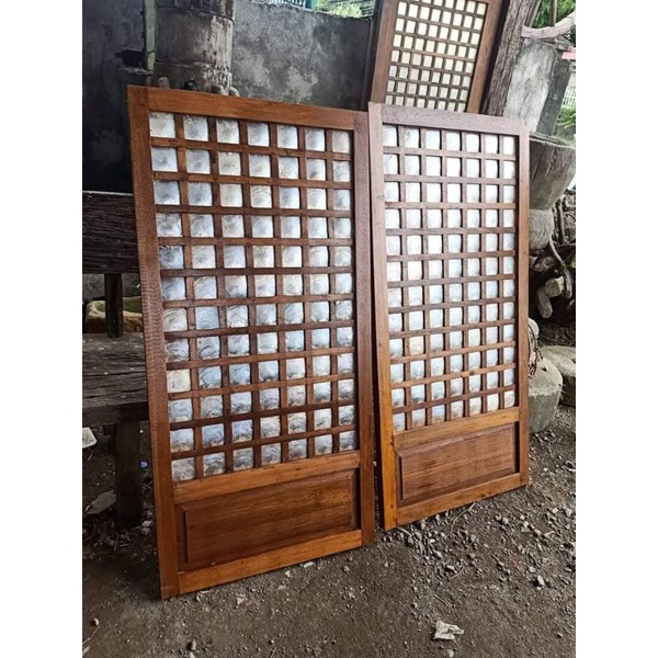 Capiz windows 60cm x 120cm pair 2pcs | Shopee Philippines