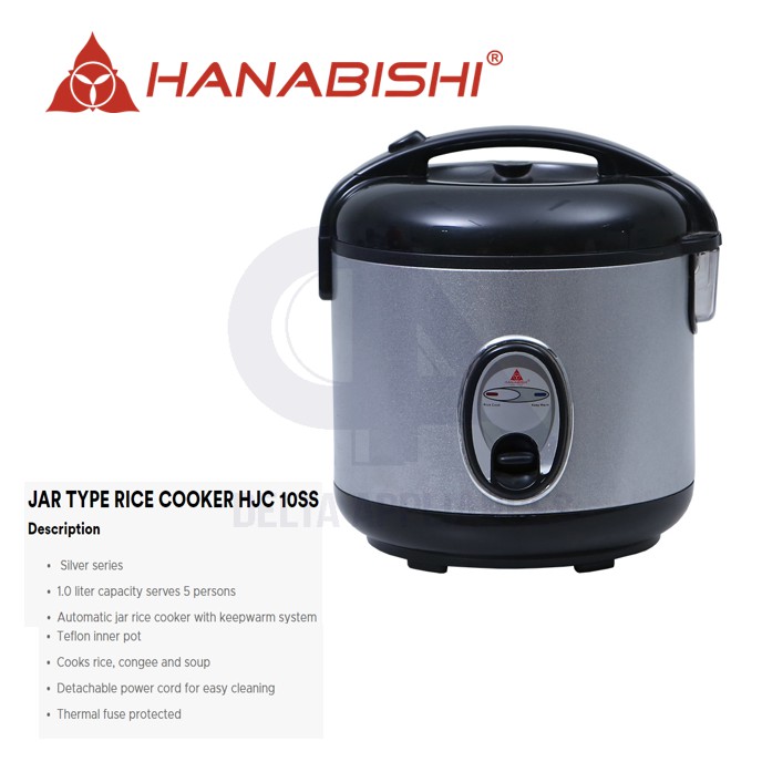 Hanabishi Rice Cooker HHRCCERC in 3 capacities (1.5 Liter, 1.8 Liter, 2.2  Liter) Non-toxic ceramic coating