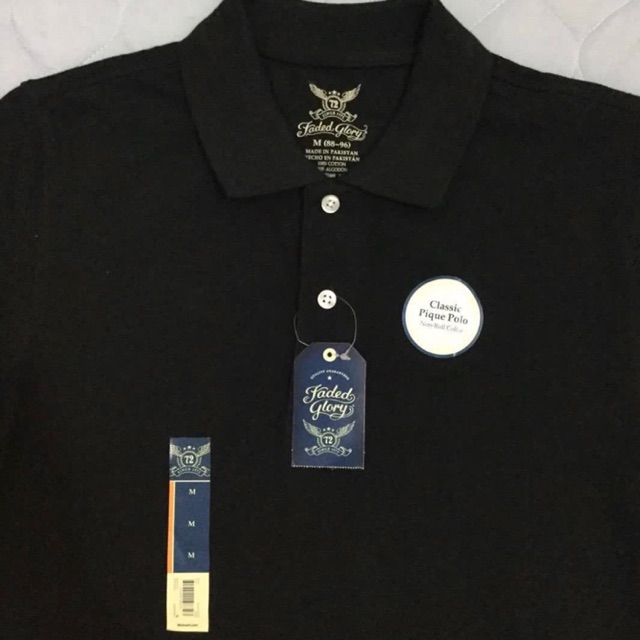 BNWT Faded Glory Black Polo Shirt