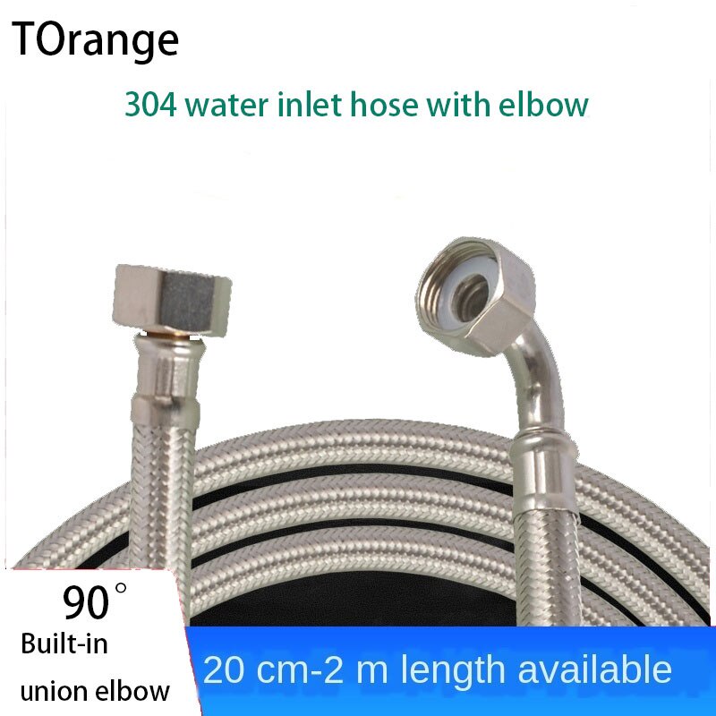 Unilateral Hinge Elbow 304 Stainless Steel Braided Hose Water Heater