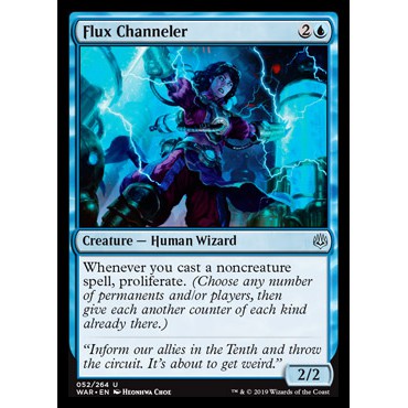 Magic the Gathering : Flux Channeler - WAR - UC MTG Blue Human Wizard ...
