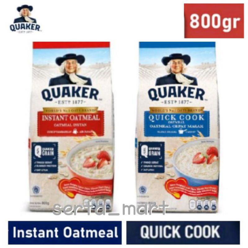 MERAH Quaker Oats Instant Oatmeal/Quick Cooking 800gr - Quakers Oat Red ...