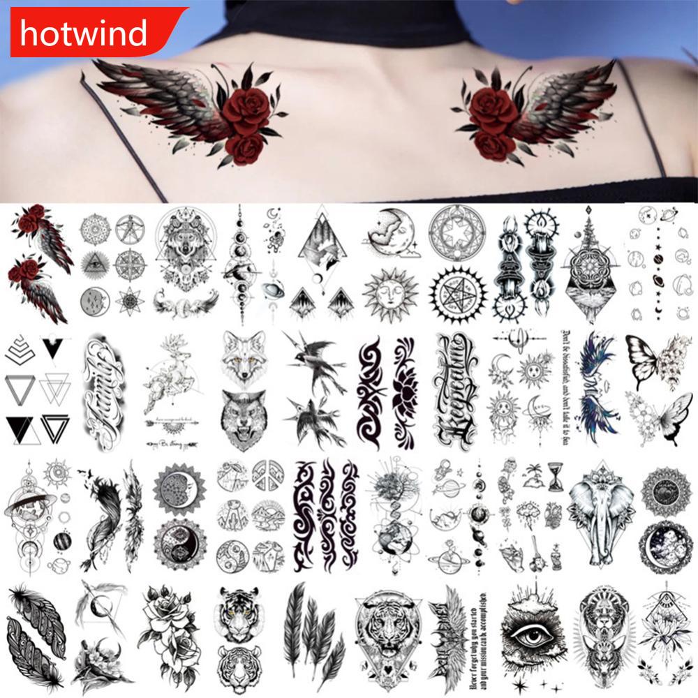 HW Small Fresh Black Tattoo Stickers Waterproof Long Lasting Tattoo ...