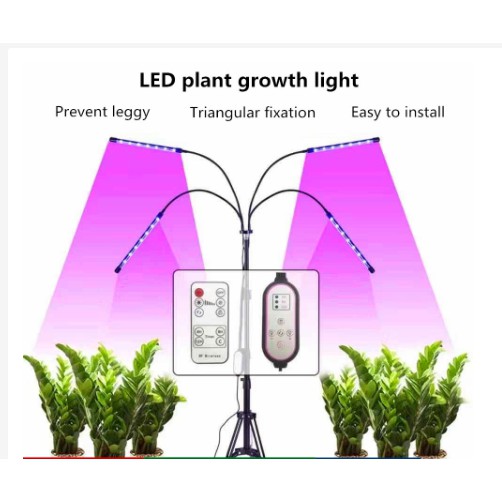4 Head 40W LED Grow Light Plant UV LED Growing Lamp Full Spectrum 9 ...