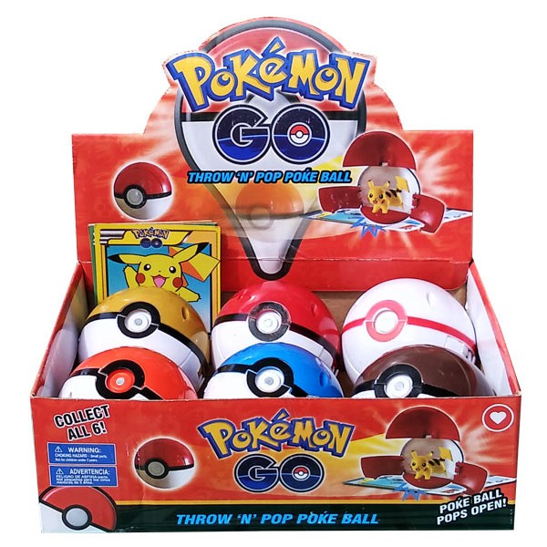 Pokemon Throw And Pop Pokeball Figure Toy - Single (1 Box Contains 6 ...