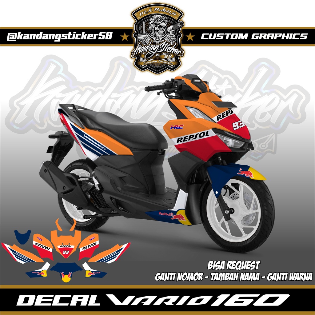 Decal Vario160 2022 Repsol MotoGP Mandalika Marc Marquez Sticker all ...
