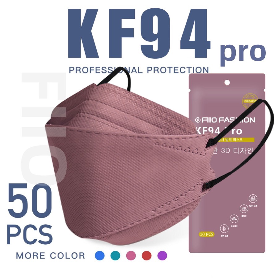100PCS Good quality FIIO Original KF94 Face Mask Assorted Color Made in