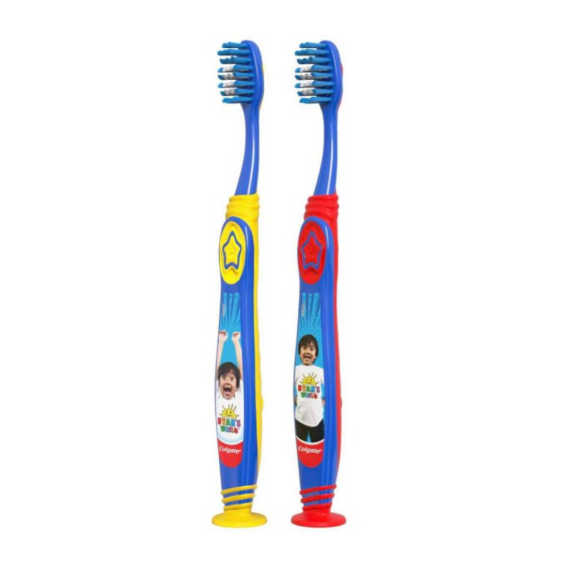 Ryan s World Colgate Kids Toothbrush with Tongue Cleaner and Suction Cup Extra Soft 1 Piece Shopee Philippines