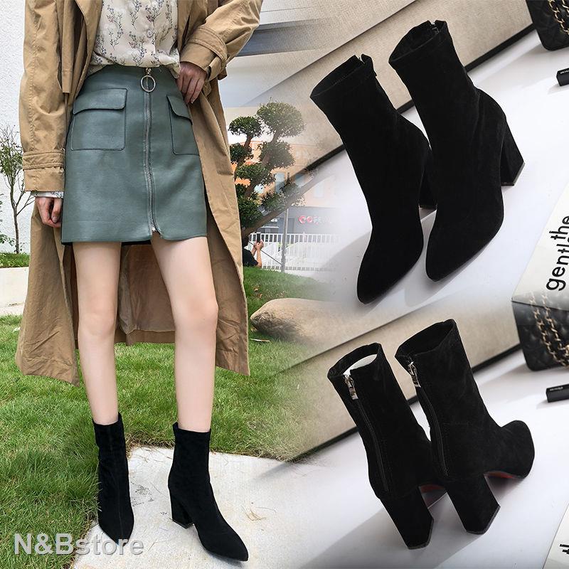 Ankle Boots for Women with Black Office Shoes for Lady Korean Style ...