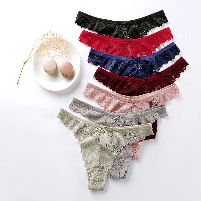 Lace G Srting Sexy Women Panties Ice Silk Seamless Lingerie Low Waist ...