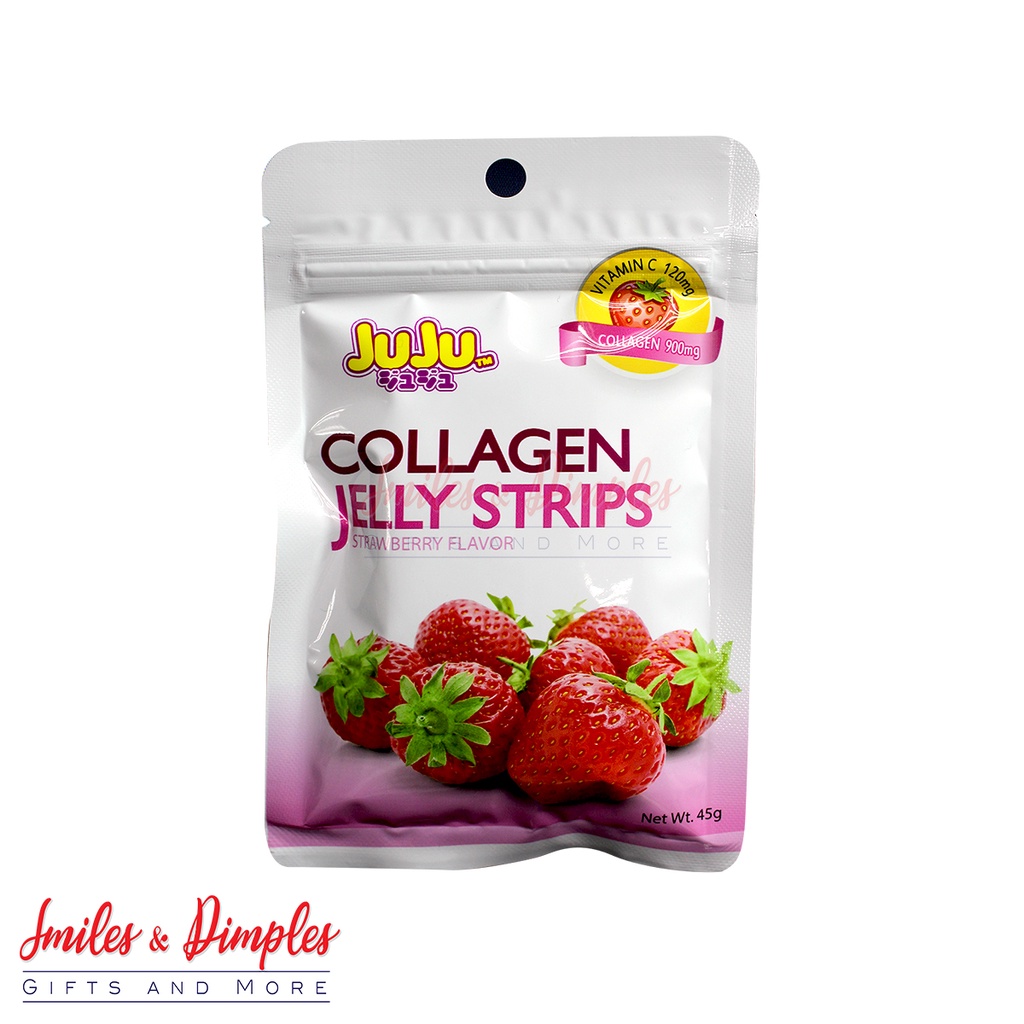 JUJU COLLAGEN JELLY STRIPS STRAWBERRY FLAVOR 45g (Jelly Candies)
