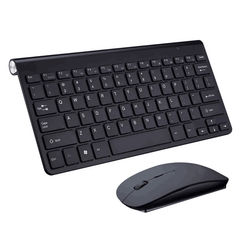 Wireless Keyboard 2.4 GHz Slim Multmedia Keyboard with Mouse Combo with ...