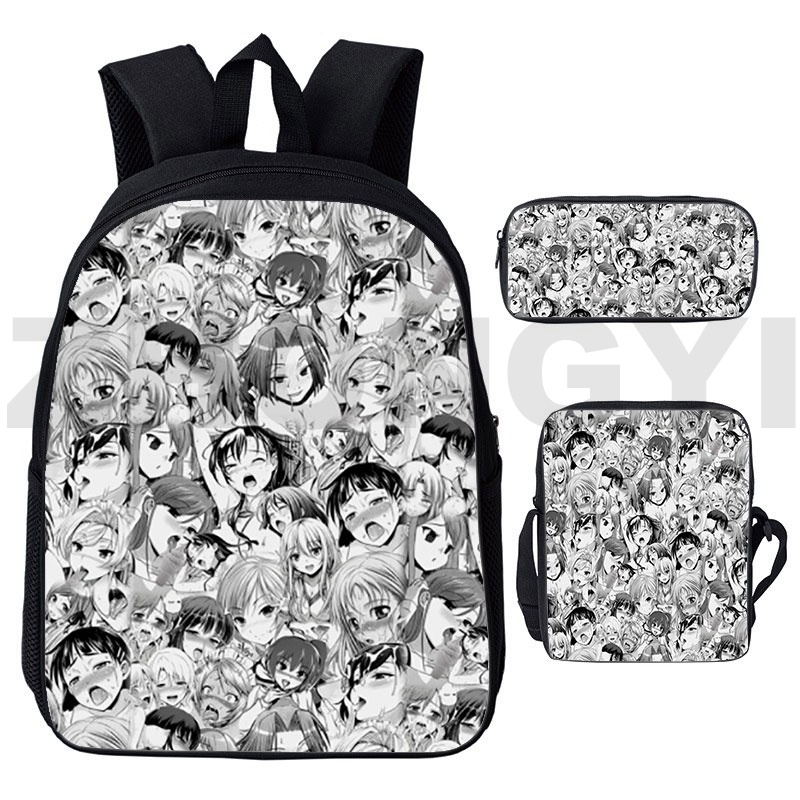 Hentai Bag 3d Print Ahegao Backpack Men Women Anime Cartoon Harajuku Laptop Bag Kawaii School 