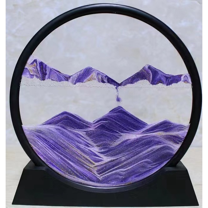 Moving Sand Art Picture Round Glass 3D Deep Sea Sandscape in Motion ...