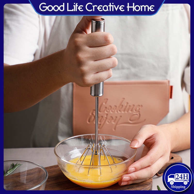 Semi Automatic Egg Beater Manual Hand Mixer Stainless Steel Whisk