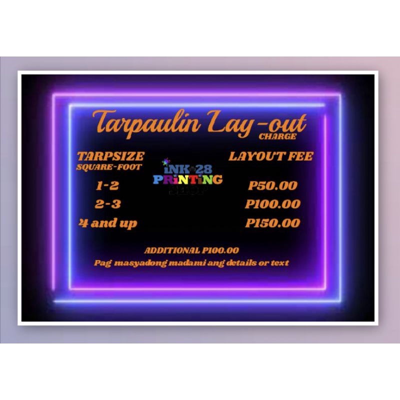 Tarpaulin Layout (Layout Charge) Shopee Philippines