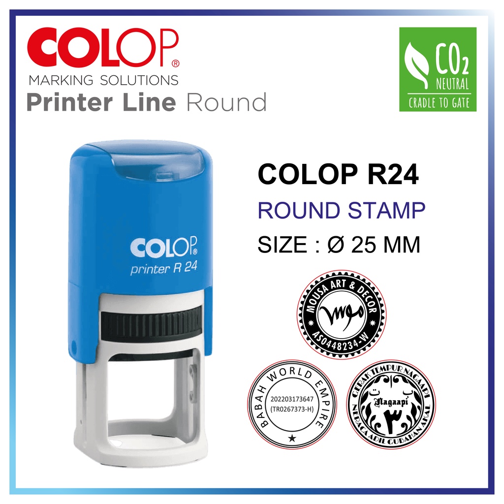 COLOP ROUND SELF-INKING STAMP ROUND CHOP COP BULAT ROUND RUBBER STAMP ...