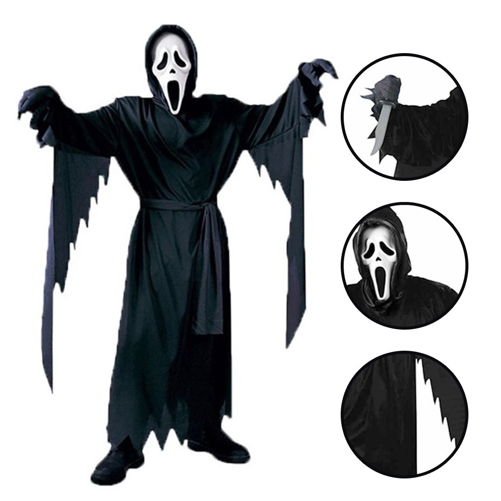 Mens Official Scream Costume Demon Ghost Face Killer Halloween Fancy ...