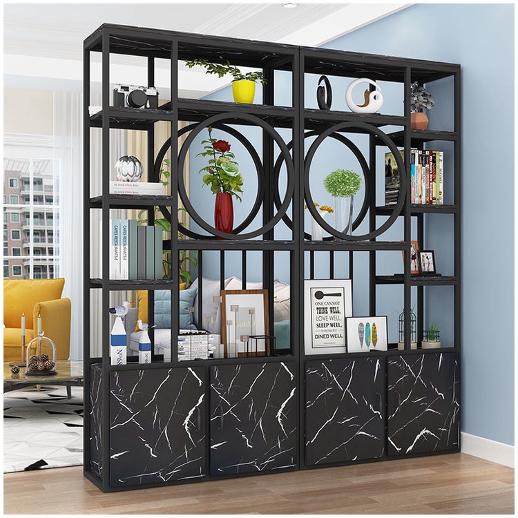 Shelf living room wrought iron display rack partition screen shelf