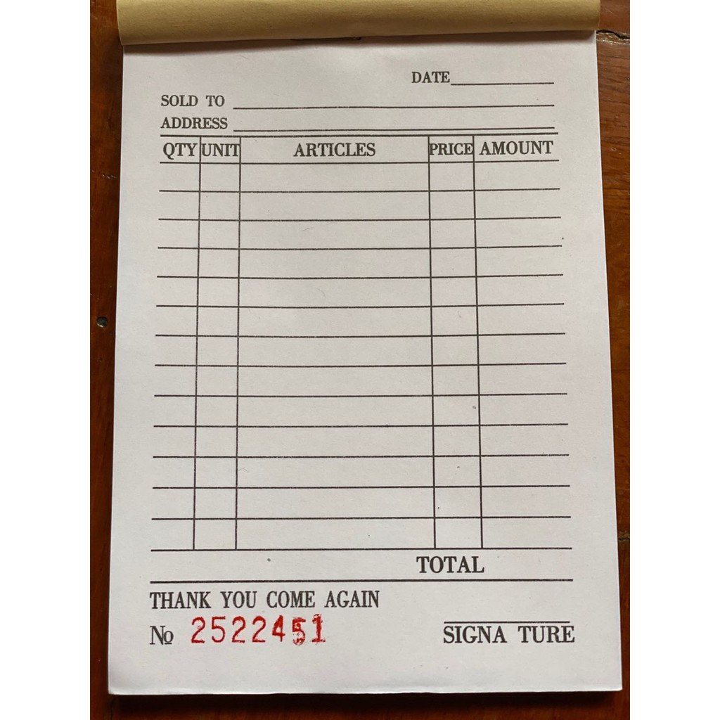 ORDER SLIP List Carbonless Receipt Resibo With Carbon/Receipt Paper