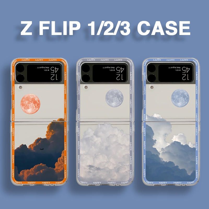 Fashion Creativity cloud Clear Folding Phone Case For Samsung Z Flip3 Mobile Phone Cover Z Flip