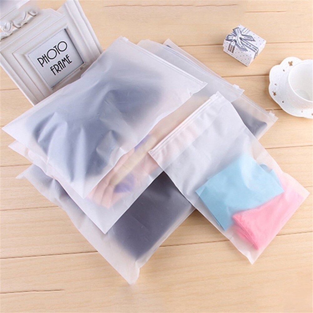 100pcs Storage Saving Space Clothes Bags Frosted Plastic Zip-lock