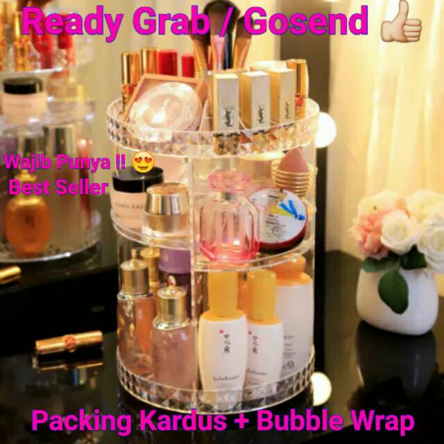 Acrylic 360 Degree Rotating Cosmetic Rack Diamond Model - | Shopee ...