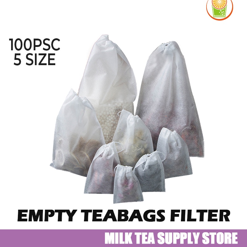 100pcs Tea Bags Empty Teabags String Heat Seal Filter Paper Tea Filter ...