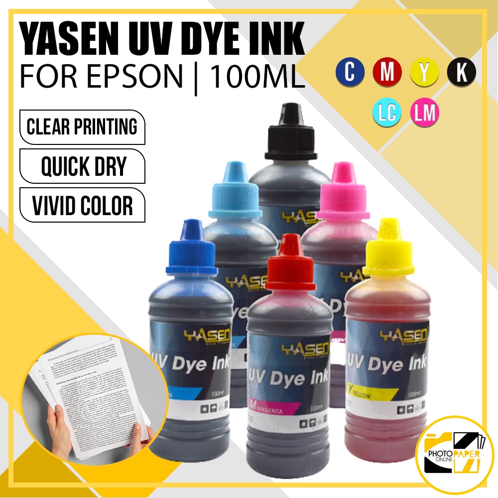 Yasen 100ml Epson UV Dye Ink (Inkjet Printer Ink) Shopee Philippines