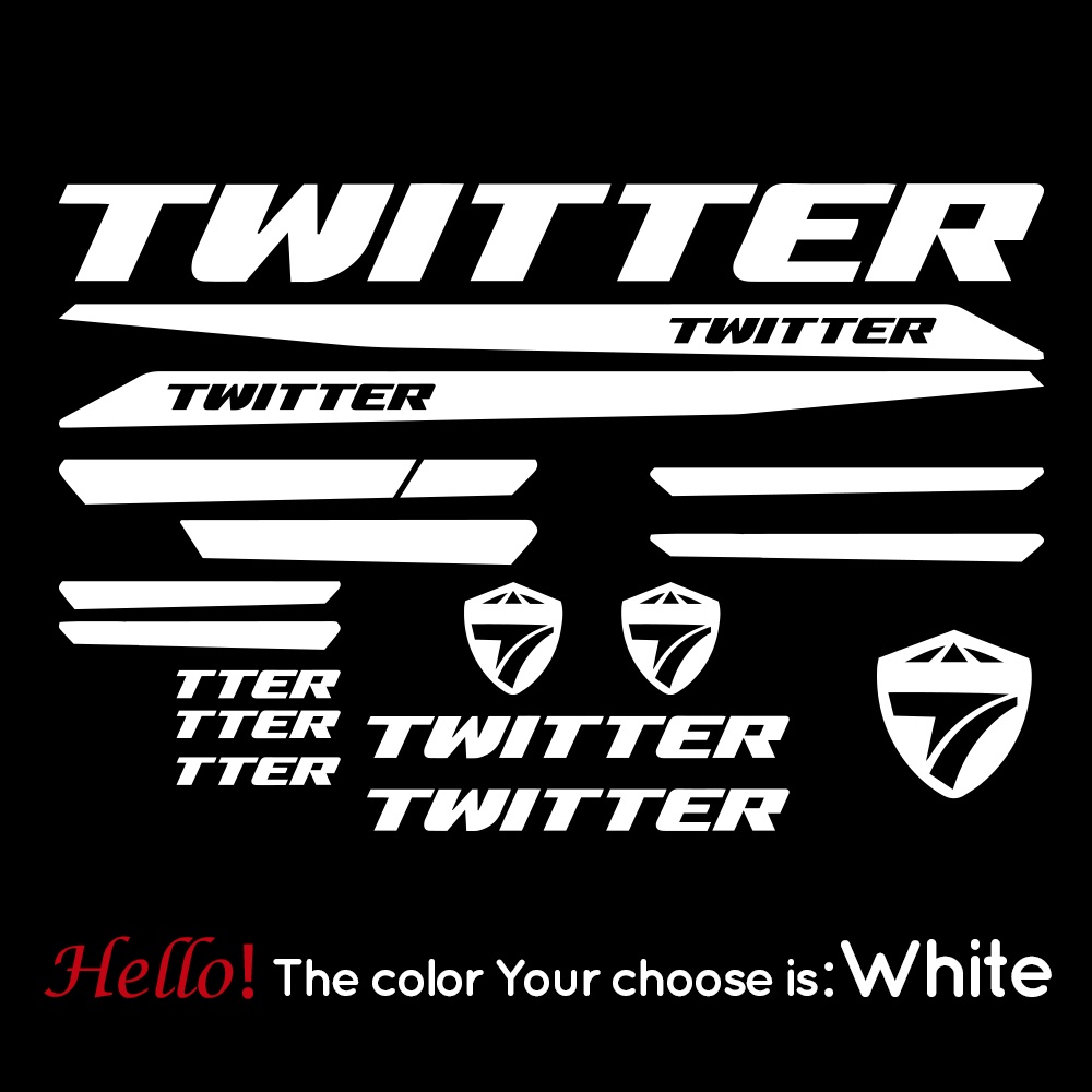 TWITTER Bike Decals DIY Frame Stickers Bicycle Stickers Diecut decal