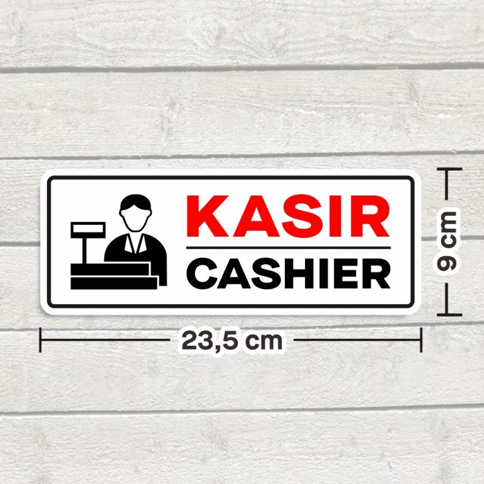 Cashier Sticker Label Vinyl Sign Sticker Glass Door Wall Cashier ...