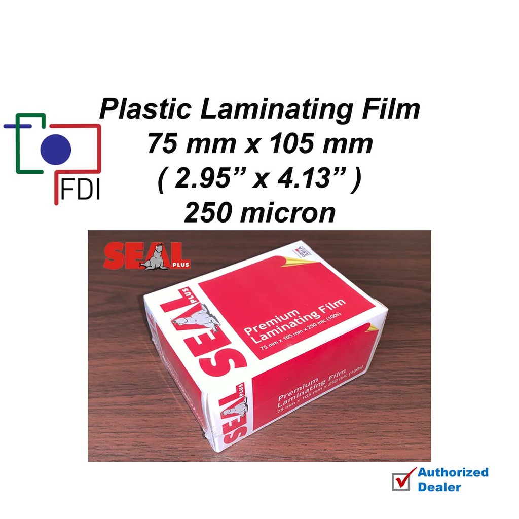 SEAL LAMINATING POUCH FILM 75 X 105 MM SIZE 250 mic microns GMP