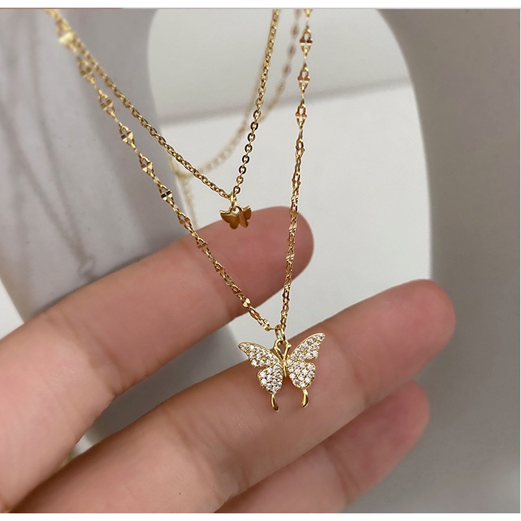 Butterfly gold necklace Pendant Necklace Accessories For Women