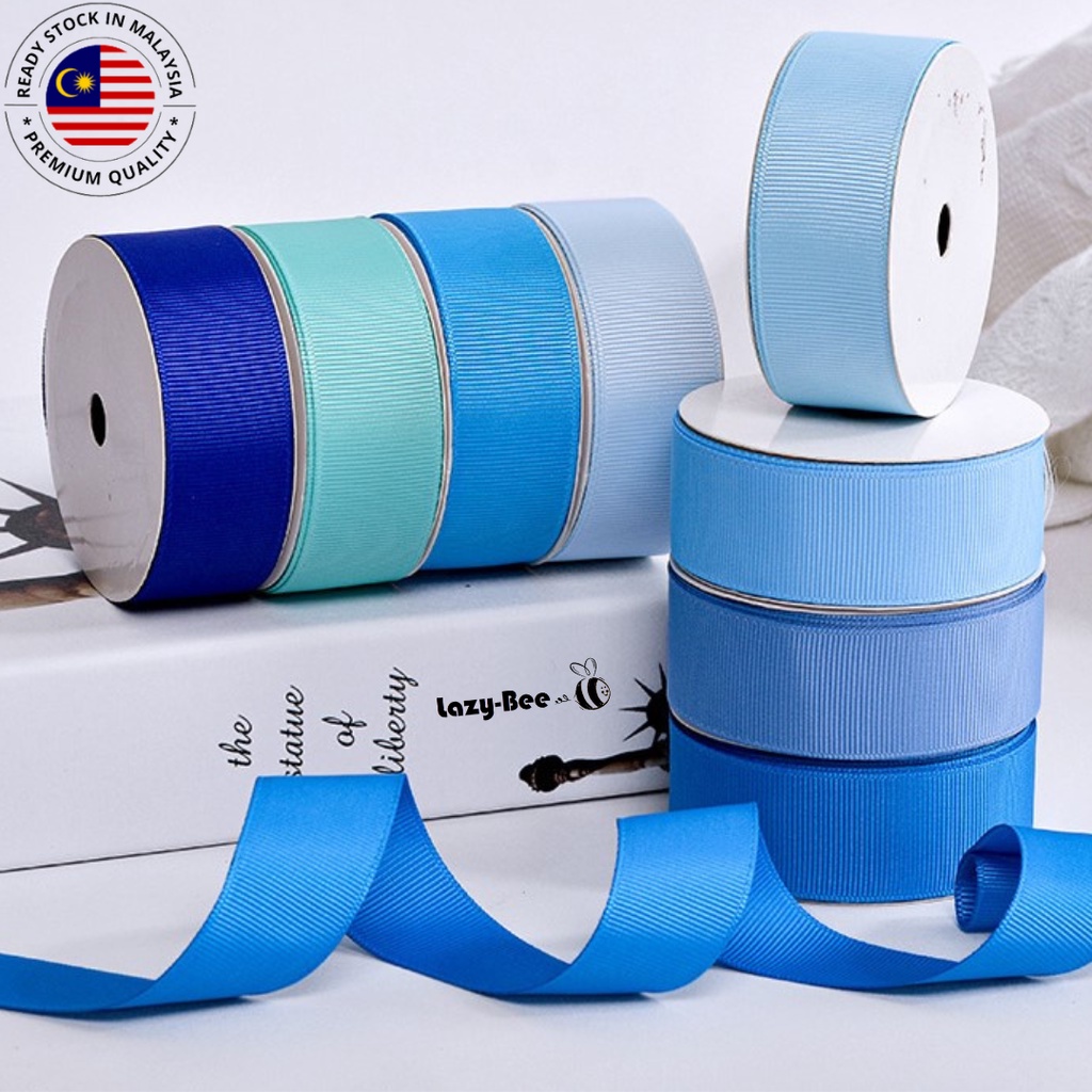 LAZY BEE 5 meter Light Blue Mist Aqua Tropic Grosgrain Ribbon Reben ...