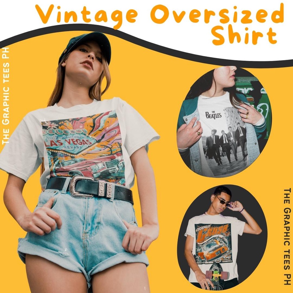 Vintage Oversized Trendy Fashion Printed Tshirt for men and women ...