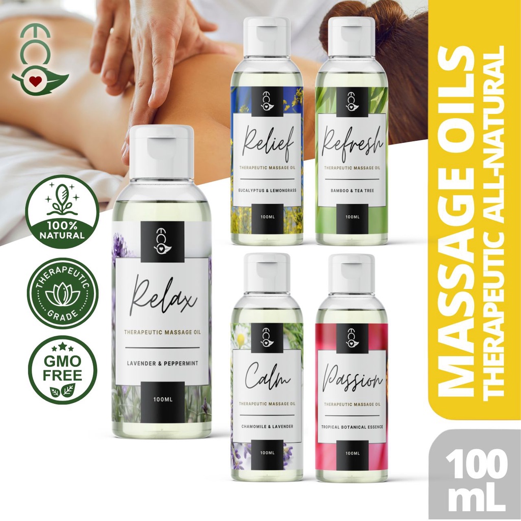 Eco Premium Therapeutic Body Massage Oil - with Best Essential Oils for ...