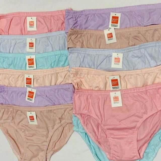 COD12pcs cotton bench plain ladies panty underwear for women