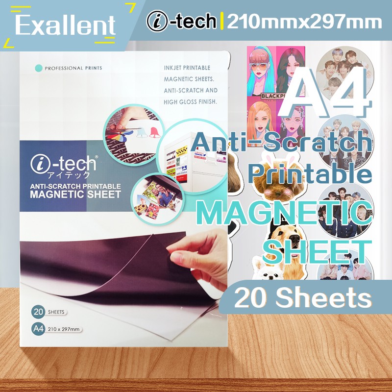 A4 Printable Magnetic Sheet With AdhesiAnti-Scratch 20Sheets High ...