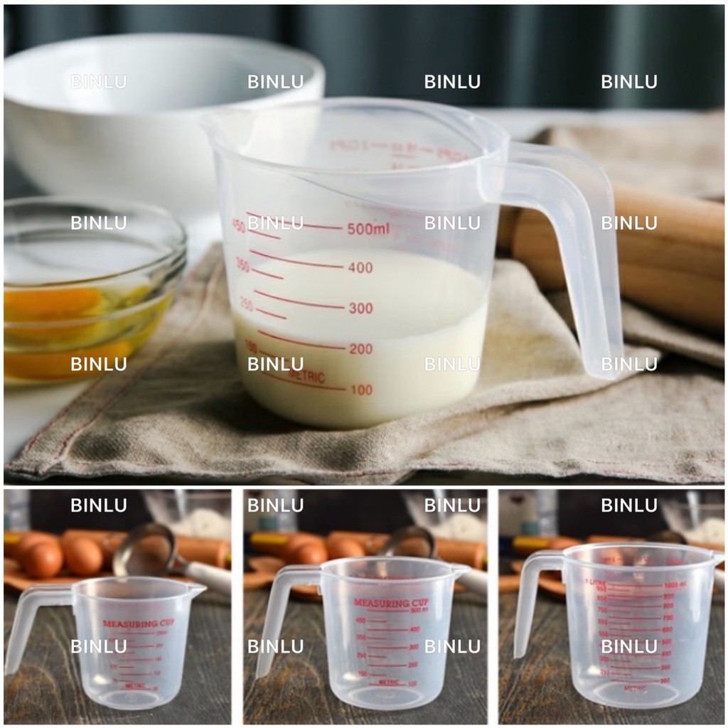 1000ml 3pcs plastic measuring cup and spoon set for baking measuring ...