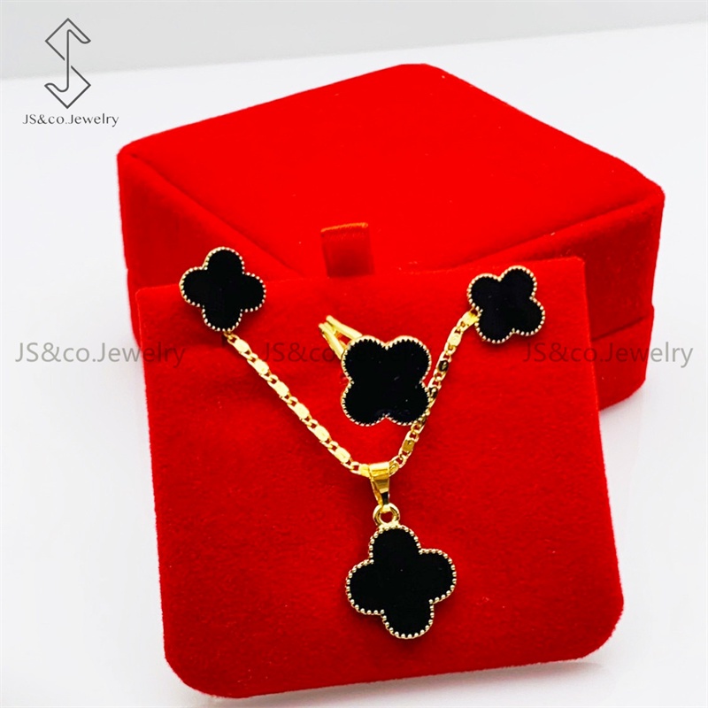JS&CO jewelry 18k Bangkok Gold 3in1 Pendant Necklace Stud Earrings Ring ...