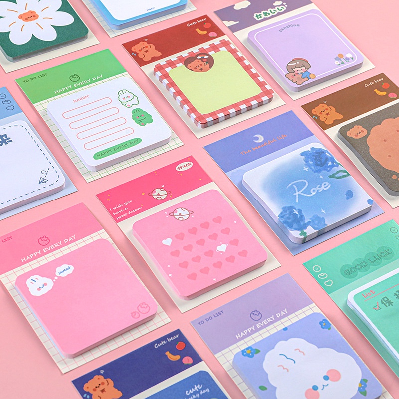 30 sheets Cute Cartoon Sticky Notes Memo Pad Diary Stationary Flakes ...
