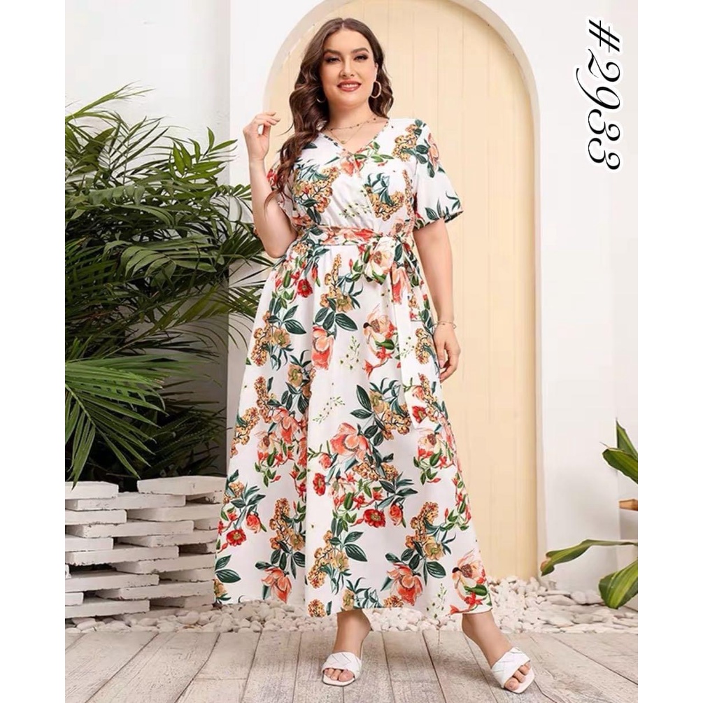 Plus Size Floral Dress Vintage Maxi Dress (fit to xl | Shopee Philippines