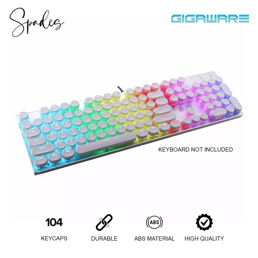 Gigaware Gaming Typewriter MX Keycaps for Mechanical Keyboard (KEYCAPS