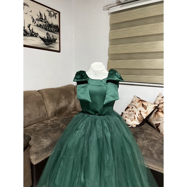 Moss Green Ball Gown for kids Shopee Philippines